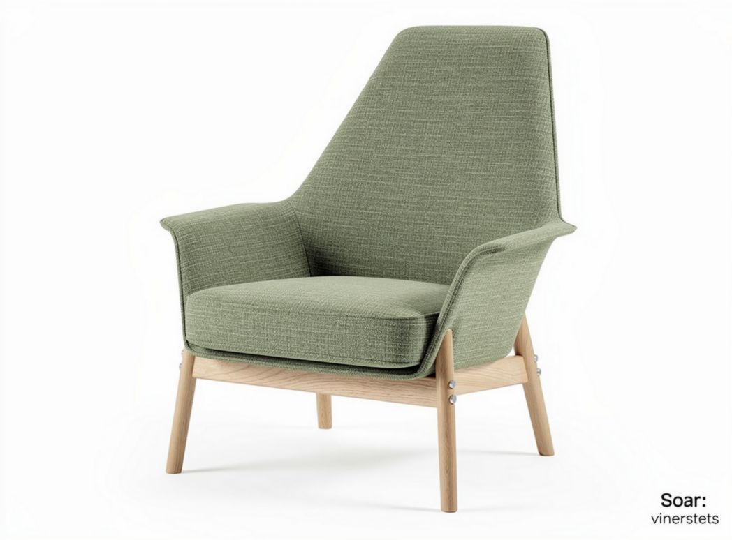Green fabric accent chair with wooden legs for living room use 90 x 80 x 100cm