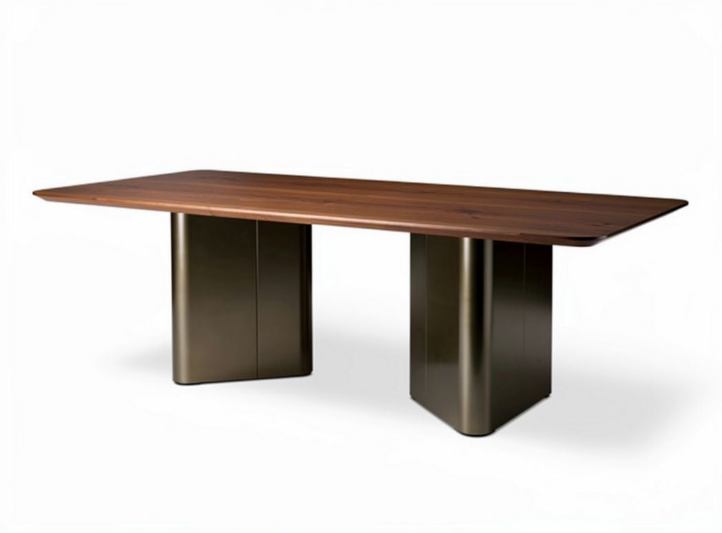Oval black wooden dining table with ribbed column legs 200 x 100 x 75cm