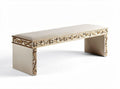 Linen upholstered bench 160 x 40 x 45cm for entryway or living room