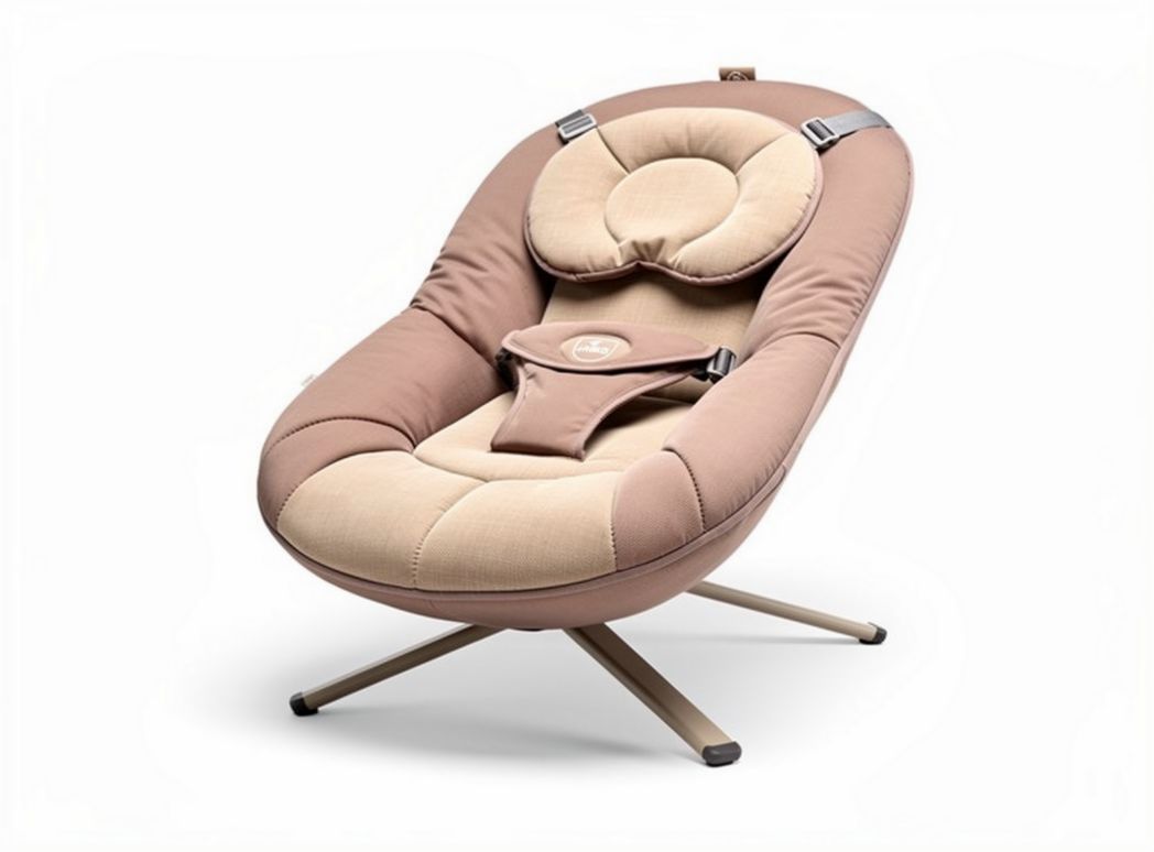 Baby lounger with soft fabric cover and adjustable safety harness 70 x 50 x 15cm