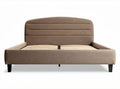 Fabric upholstered bed frame with wooden slats 200 x 160 x 100cm brown