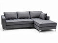 Grey fabric sectional sofa with removable cushion and modern design 240 x 150 x 80cm